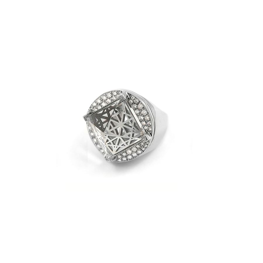 'Entropia' ring in gold and diamonds ENTROPIA | AN SIGILLO LASERAU18B CT 0,50
